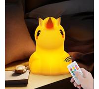 xinjinhju Grandi luci notturne unicorno lampada da comodino luce camera da letto lampada per cameretta dei bambini luce dell'umore cura degli occhi luminosità regolabile e colore e tempo - Grande