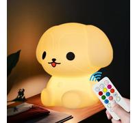 xinjinhju Luce Notturna per Bambini Cane Lampada Luci della camera da letto - Regalo per Ragazze Ragazzo Bambino, Donne Camera da Letto, Letti Decor Camera, impostazioni orario - Medio Cucciolo