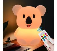xinjinhju Luce notturna per bambini Koala lampada da comodino in silicone, luce la cameretta, Luci decorative, cura degli occhi, luminosità e colore regolabili, impostazione dell'ora - Media