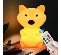 xinjinhju luce notturna per bambini Volpe lampada da comodino, luce dell'umore cameretta, luci notturne animali per ragazze e ragazzi, lampada decorativa carine per camera da letto - Media Fox