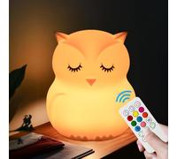 xinjinhju Luci notturne per bambini Gufo lampada da comodino 9 colori che cambiano la luce notturna, decorazione per camera da letto per bambine e ragazzi, regalo per adolescenti Studenti - Media