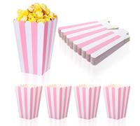 Xinjoduz 15 sacchetti popcorn per popcorn, piccoli contenitori per popcorn, per feste, compleanni, matrimoni, sacchetti regalo (rosa bianco)