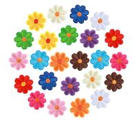 Xinjoduz 24 toppe termoadesive a forma di fiore, da cucire, per gonne, scarpe, camicie, calzini, zaini, buste, fai da te, per ragazze e donne (12 colori)