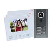 XINL Citofono con a 2 Fili, videocitofono per Visione Notturna a Basso consumo energetico CA 100-240 V per Appartamento Domestico(3 Famiglie (SY828NMJAEND3))