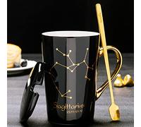 XINLAI Tazza da 12 costellazioni Tazze da caffè in Ceramica Tazze da Colazione con Farina d'avena per la Colazione Sagittario-Nero