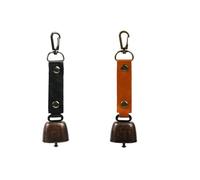 Xinlie 2 pezzi in metallo vintage mini campanelle decorazioni portachiavi con campana, versatile, compatto e portatile, per escursioni all'aperto, zaino, collare di animali