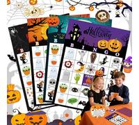 Xinlon 36 Pezzi Halloween Bingo Giochi Di Carte Divertenti, Set carte bingo per bambini per giochi feste Halloween, Giochi da Tavolo carta per feste Per Casa Campeggio Bambini