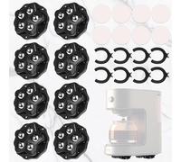 Xinlon 8 Pezzi Ruote autoadesive per mobili, Ruote universali mobili a 360, Ruota girevole carichi pesanti per mobilis, Ruotes a Sfera Nero con 5 sfere in 8 freni e 8 adesivi silenziosi