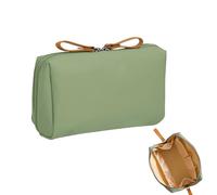 Xinlon Borsa Cosmetica da Viaggio Verde per Donne, Borsa da Toilette da Viaggio Portatile con Cerniera Trousse, Impermeabile Portatile Pochette Trucchi per Viaggio/all'aperto