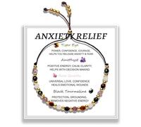 Xinlon Bracciale donna pietre naturali chakra, Bracciale cristalli curativi naturali, Bracciale della Speranza per Donne regolabile, Come regali per il Ringraziamento, Pasqua, Natale e compleanni