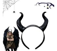 Xinlon Fascia con Corno da Demone, Halloween Corna Nere Copricapo, Corna Diavolo Halloween, per Cosplay, Costume Costume per Carnevale Terrore Festa Carnevale per Bambini Adulti