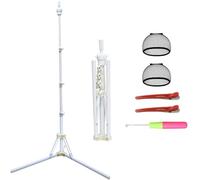 XINMEIFA Manichino Head Stand, Treppiede Regolabile Testa per Parrucchieri ,Pieghevole Parrucche Testa Supporto con Set per Cosmetologia Parrucchiere Formazione (White)