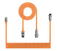 XINMENG X MAMBASNAKE C01 Cavo per tastiera a spirale, da tipo C a USB-A HyperSpeed Line con velocità di ritorno di 8 KHz per tastiera da gioco, cavo USB-C estensibile in TPU personalizzato con