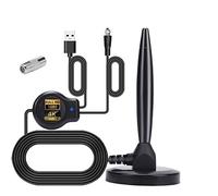 XINMY Antenna TV Interna, Antenna per Digitale Terrestre DTT DVB-T/DVB-T2 HDTV Portabile con Amplificatore Segnale Support 4K HD 1080p VHF UHF FM