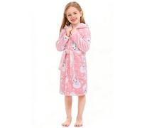 XINNE Ragazze morbido pile Robes peluche con cappuccio accappatoi indumenti da notte per i bambini Cuore simbolo Patterned