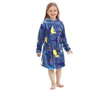 XINNE Ragazzi Ragazze con cappuccio Robe, Vestaglia Accappatoio morbido pigiama di flanella Unisex Toddlers Bambini degli indumenti da notte dinosauro modello