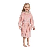 XINNE Ragazzi Ragazze con cappuccio Robe, Vestaglia Accappatoio morbido pigiama di flanella Unisex Toddlers Bambini Indumenti da notte Rosa