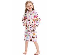 XINNE Unisex Vestaglia Ragazzi Ragazze con Cappuccio Accappatoio Morbido Flanella Pigiama Camicia da Notte Pigiameria Taglia 130 Multicolore