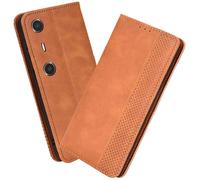 XINNI Cover per Xreal Beam PRO Custodia, retrò Flip Magnetica Pelle PU/TPU Portafoglio, Marrone