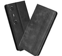 XINNI Cover per Xreal Beam PRO Custodia, retrò Flip Magnetica Pelle PU/TPU Portafoglio, Nero