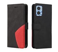 XINNI Cover Protettiva per Motorola Moto E22/Moto E22i Case, retrò Cellulare Custodia Libro Antiurto in Flip Pelle PU/TPU, Portafoglio Flip Magnetica, Nero