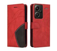 XINNI Cover Protettiva per Xiaomi Redmi Note 13 PRO Plus 5G Case, retrò Cellulare Custodia Libro Antiurto in Flip Pelle PU/TPU, Portafoglio Flip Magnetica, Rosso