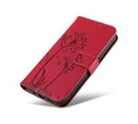 XINNI Custodia per Realme C75 4G/Realme 14X 5G, Tarassaco Farfalla Goffrato PU Pelle Portafoglio Copertura, Rosso