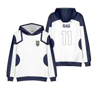 Xinnice Anime Felpa con cappuccio Rin Itoshi Felpa Seishiro Nagi Manica Lunga Felpa Cosplay Unisex Tempo Libero Maglione Manica Lunga per Donna Uomo
