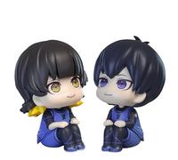 Xinnice Blue Lock Look Up Figure - Bachira Meguru & Isagi Yoichi - Statua seduta in PVC da 10 cm - Anime Mini modello carino - Decorazioni da scrivania collezione regalo per fan degli anime