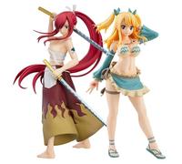 Xinnice Fairy Tail Anime, statuetta Erza Scarlet & Aquarius Lucy Heartfilia, statuetta in piedi in PVC, 17 cm, modello di decorazione per desktop dei cartoni animati, regalo per i fan degli anime