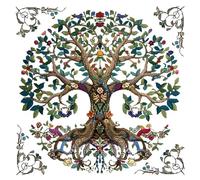 Xinpinzhou Kit Punto Croce Albero, Schemi Quadri Set Ricamo Punto Croce Kit da Ricamare Principianti Starter Prestampato Stampato Completo Bambini Cross Stitch Embroidery Ricami 40 x 40 cm
