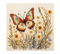 Xinpinzhou Kit Punto Croce Farfalla, Schemi Quadri Set Ricamo Punto Croce Kit da Ricamare Principianti Starter Prestampato Stampato Completo Bambini Cross Stitch Embroidery Ricami 30 x 30 cm