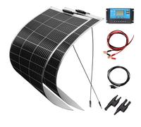 XINPUGUANG Kit Pannello Solare 200w 2 pz 100w 18v pannelli solari flessibile modulo monocristallino 20A regolatore solare per camper, caravan, barca, auto, batteria 12 v Energia ricarica