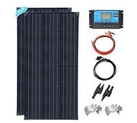 XINPUGUANG kit pannello solare 200w Sistema di pannello solare 12v 2 x 100 Watt Mono Modulo fotovoltaico 20A controllore di carica solare per camper, barche, caravan, hangar, batterie