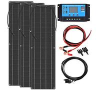 XINPUGUANG Kit solare 150 W 12 V 3 x pannelli solari flessibili 50 W cella solare monocristallina in PET nero con regolatore solare 20 A per barche e caravan (150 W)