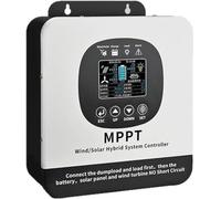 XINRISHENG Controller Sistema Ibrido Eolico/Solare MPPT - con Display LCD - Inverter Fuori Rete a Onda Sinusoidale Pura per Energia Complementare Eolica e Solare,12v