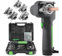 XINRISHENG Kit Utensili per svasatura elettrica Cordless, utensile per svasatura Tubi in Rame da 1/4" a 3/4", Strumento HVAC per svasatura eccentrica a 45 Gradi, con 5 Morsetti per svasatura
