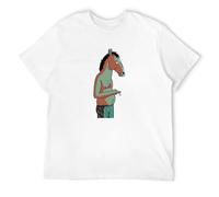 XINRONGYUAN Bojack Horseman Smoking Art Series Printed Graphic T-Shirt White L