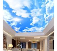 XINRUYI Carta da parati autoadesiva 3D per soffitto, con cielo azzurro, nuvole bianche e sole, ideale per decorare il soffitto di soggiorno e camera da letto