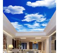 XINRUYI Carta da parati autoadesiva 3D per soffitto, con paesaggio di cielo azzurro e nuvole bianche, ideale per decorare il soffitto di soggiorno e camera da letto