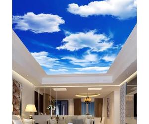 XINRUYI Carta da parati autoadesiva 3D per soffitto, con paesaggio di cielo azzurro e nuvole bianche, ideale per decorare il soffitto di soggiorno e camera da letto