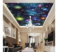 XINRUYI Carta da parati autoadesiva 3D per soffitto, con tema galassia, universo e cielo stellato, ideale per decorare soffitti di soggiorno e camera da letto