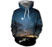 XINRUYI Felpa con Cappuccio Space Galaxy con Stampa 3D Felpa Oversize Vintage da Uomo e da Donna con Maniche Lunghe e Stampa Purple Nebula