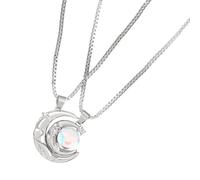 Xinsheinelry 1 paio di collane con ciondolo in rame con ciondolo a forma di sole e luna, gioielli Nekchain delicati sulla pelle, accessorio da indossare tutti i giorni, One Size, come descritto, come