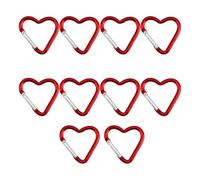 Xinsheinelry 10 portachiavi a moschettone in alluminio robusto a forma di cuore con molla ad alta resistenza per una presa sicura accessori da appendere portachiavi clip, One Size, come descritto