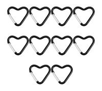 Xinsheinelry 10 portachiavi a moschettone in alluminio robusto a forma di cuore con molla ad alta resistenza per una presa sicura accessori da appendere portachiavi clip, One Size, come descritto