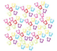Xinsheinelry 100Pcs Acrilico Cuore/Fiore/Farfalla Perline Componenti Gioielli Collana Portachiavi Fascino Regali Accessori
