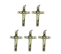 Xinsheinelry 5 ciondoli a forma di sacro, in metallo, motivo unico, per la fede, 3.2x7.7cm, Zinco