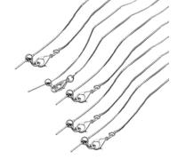 Xinsheinelry 5pcs regolabile chiusura ago perline collana catena piatta moda donna ' s gioielli che fanno artigianato accessori gioielli, Silver, come descritto, come descritto