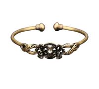 Xinsheinelry Bracciale Floreale Regolabile Her in Ottone Tono Oro per Matrimoni